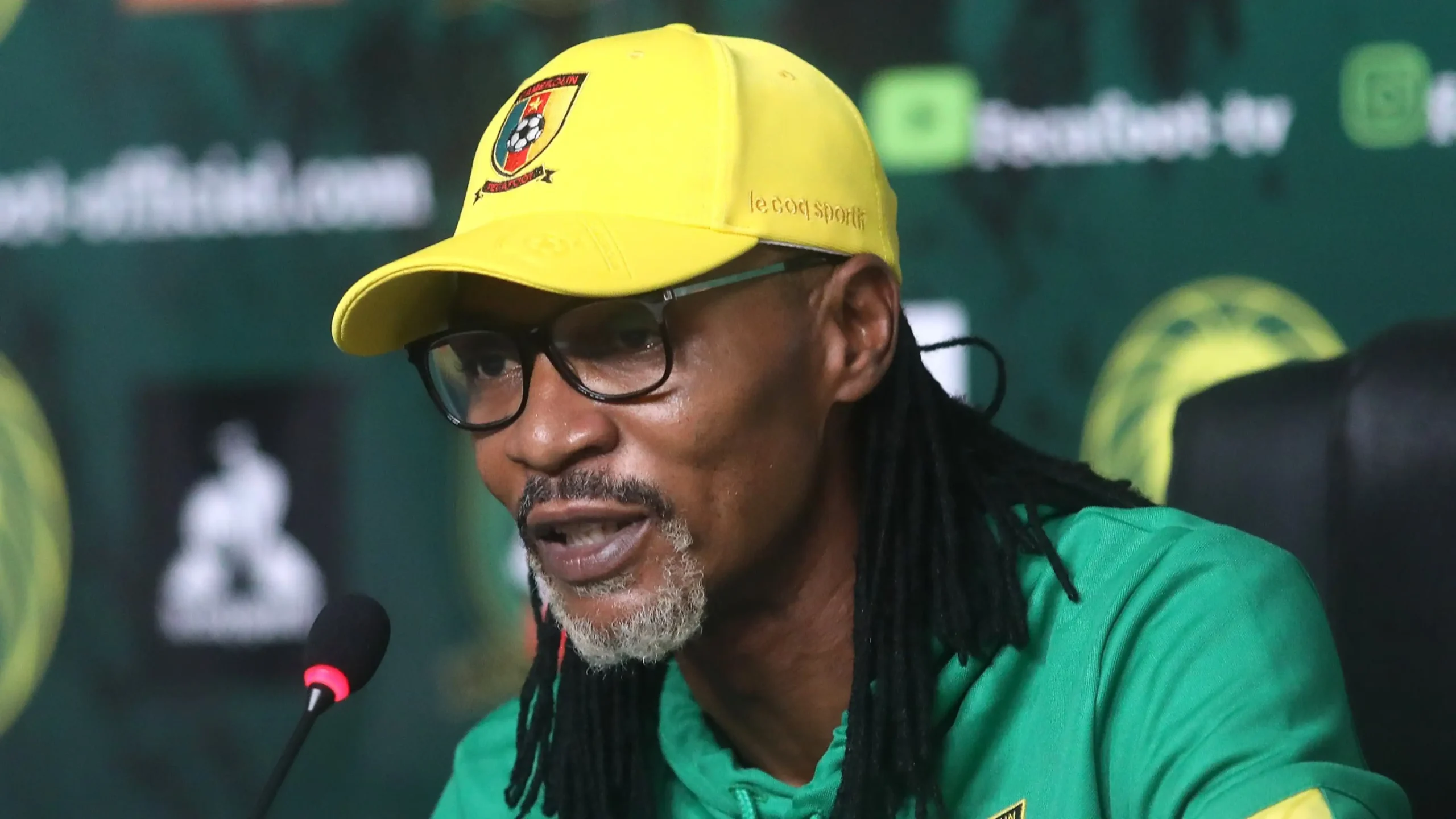 Cameroon coach Rigobert Song during the Qatar 2022 FIFA World Cup qualifier scaled
