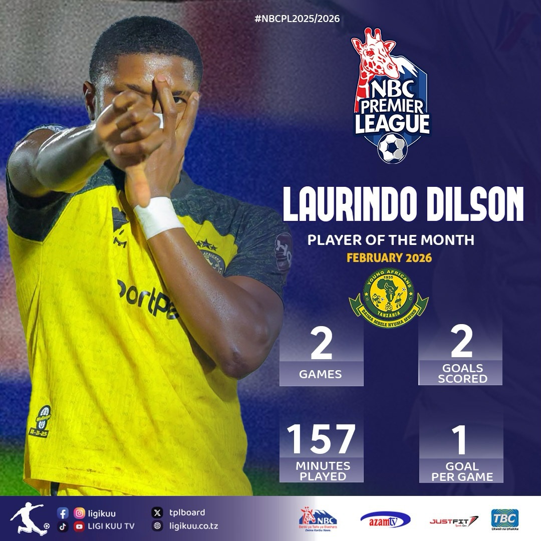 Depu Atwaa Tuzo ya Mchezaji Bora Februari NBC Premier League 2025/26 3 Takwimu za @depu 29 mwezi Februari 2026.@ligikuu @tanfootball @justfitsportsgear @nbc tanzania