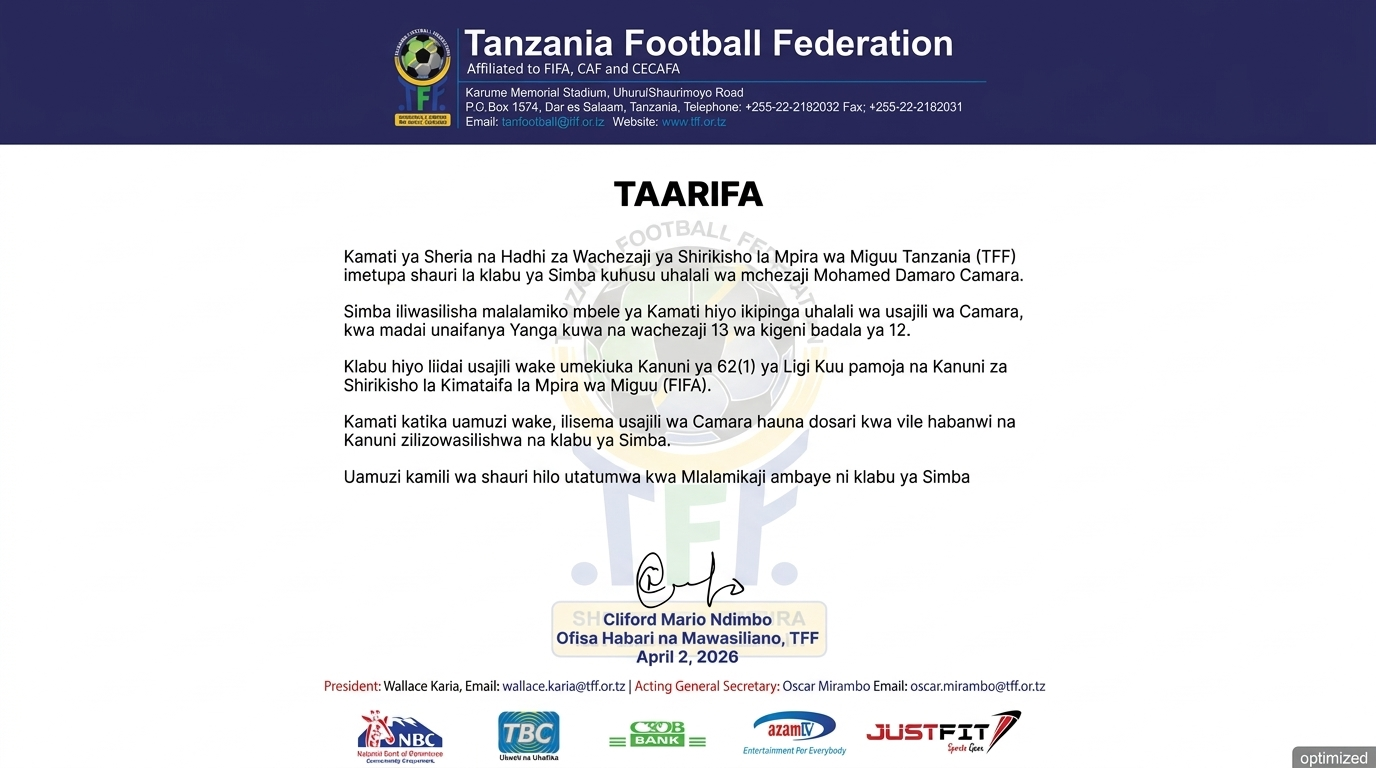 Simba SC Yashindwa Kesi TFF: Uamuzi wa Damaro Wazua Mjadala Mkubwa Soka Tanzania 2 Simba SC Yashindwa Kesi TFF: Uamuzi wa Damaro Wazua Mjadala Mkubwa Soka Tanzania