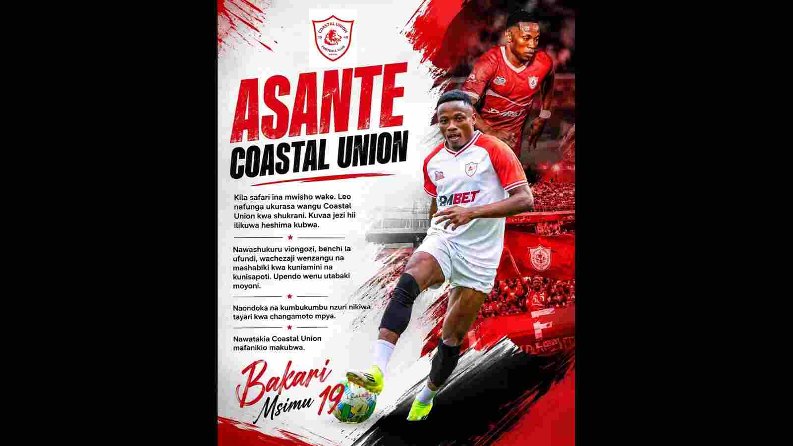 Simba SC Yamsajili Bakari Msimu Rasmi Kutoka Coastal Union Kuelekea Msimu wa 2026/27